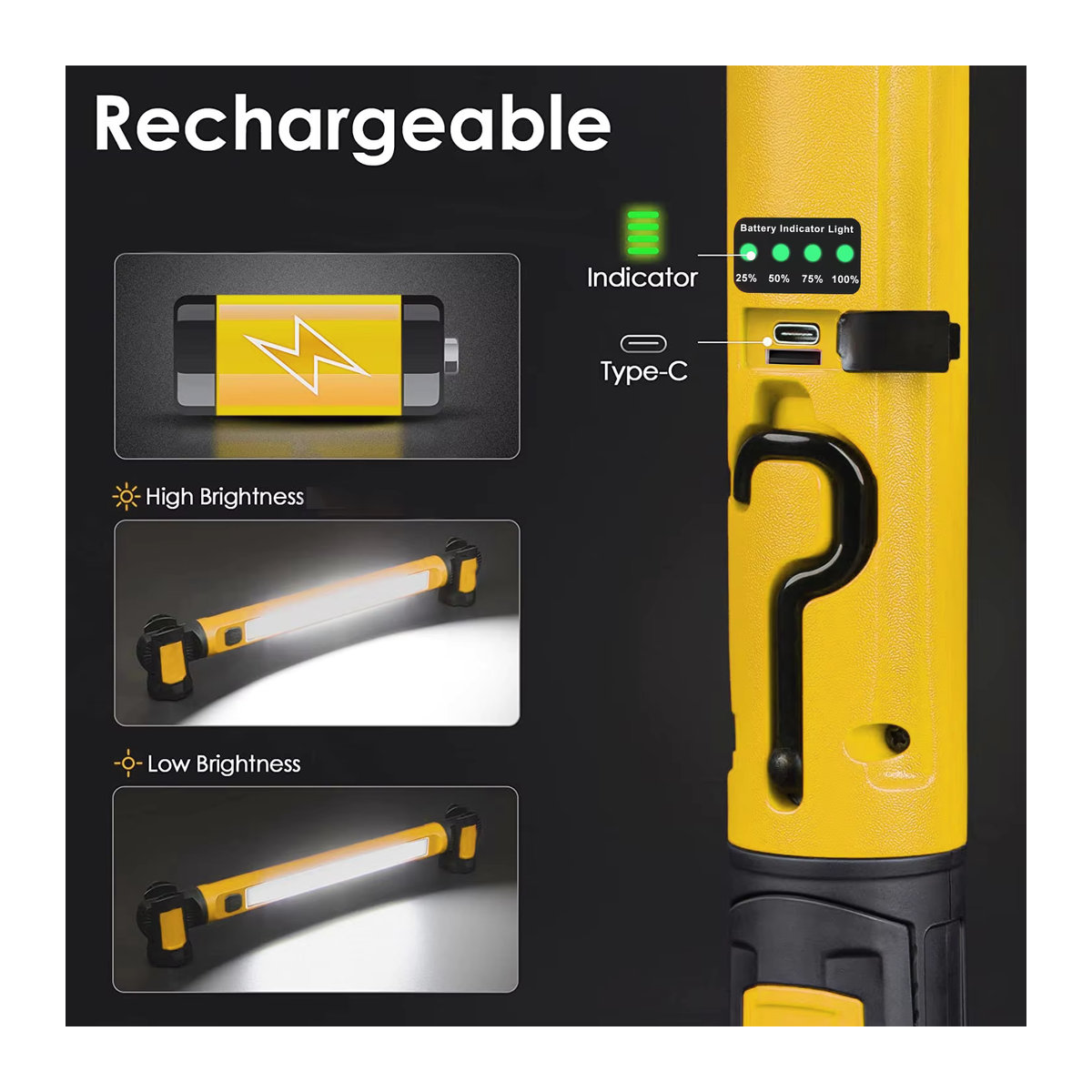 FANZHI Magnetisches Arbeitslicht mit 5200-mAh-Akku als Unterhauben-Arbeitslampenbalken für Autoreparaturen und Außenbeleuchtung - Bild 3