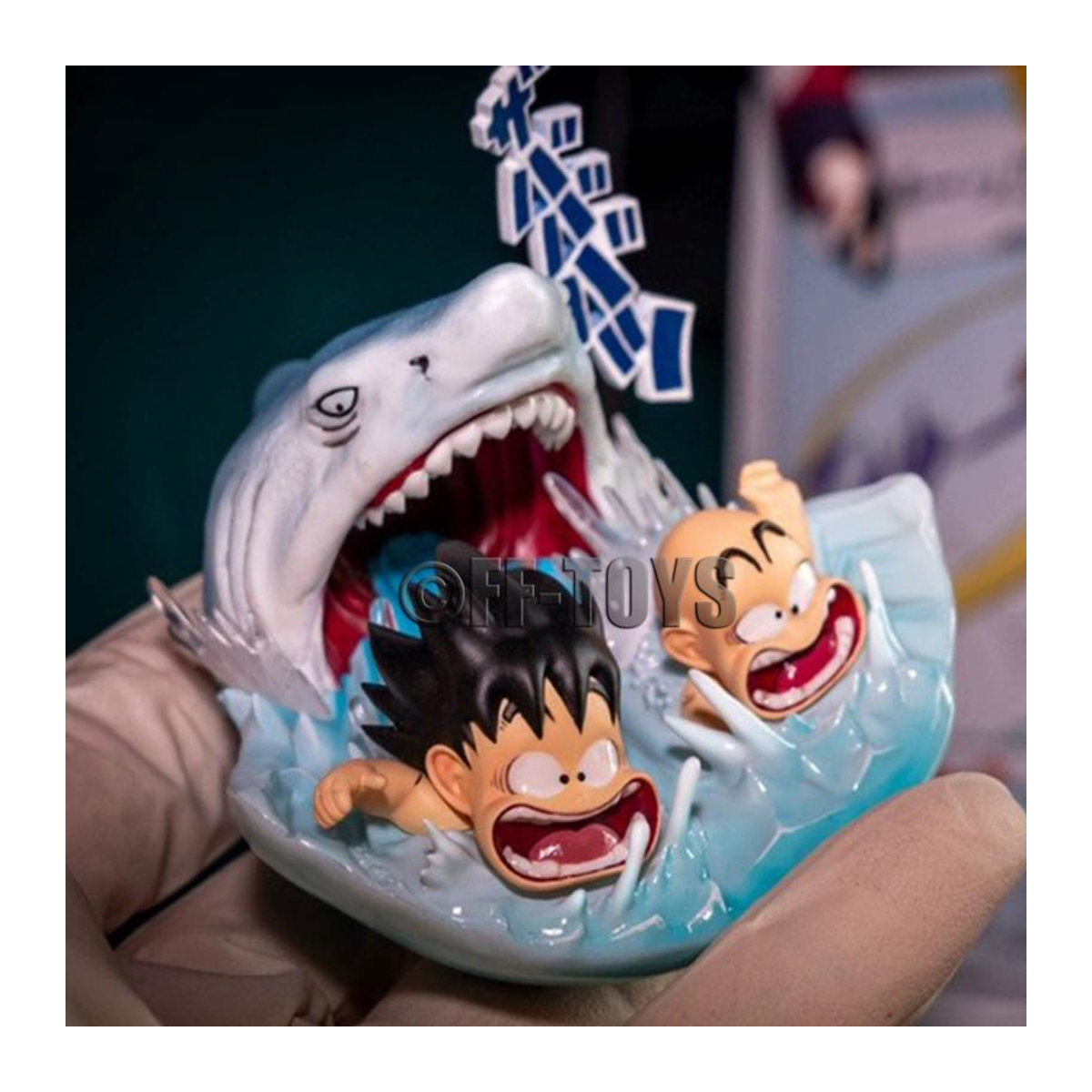 Fashnics Anime Dragon Ball Actionfigur Kid Goku mit Kuririn beim Schwimmtraining aus PVC, Multicolor, Höhe: 6,5 cm - Bild 1