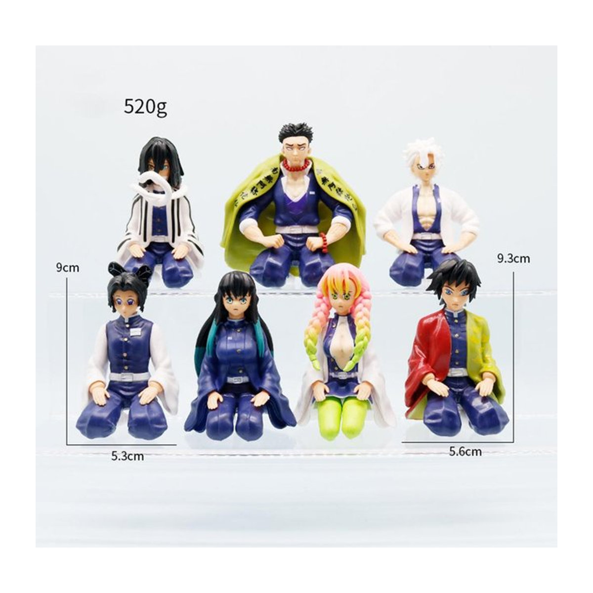 Fashnics Anime-Figur Kimetsu No Yaiba Kanroji Mitsuri und Shinazugawa Sanemi Modellpuppen aus PVC, Multicolor - Bild 1