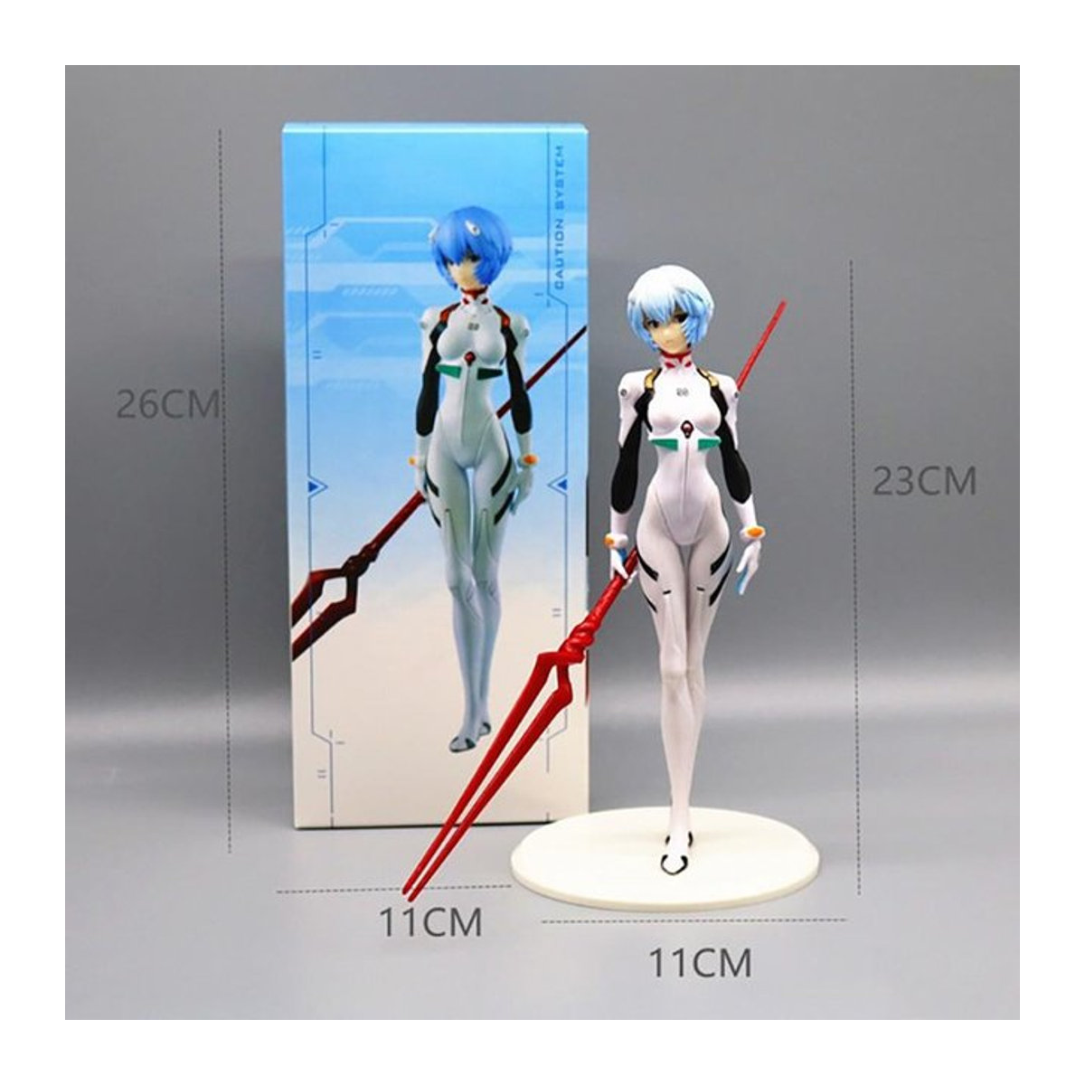 Fashnics Anime-Figur Rei Ayanami aus Neon Genesis Evangelion in weißem Kampfanzug aus PVC, Höhe: 23,0 cm - Bild 1