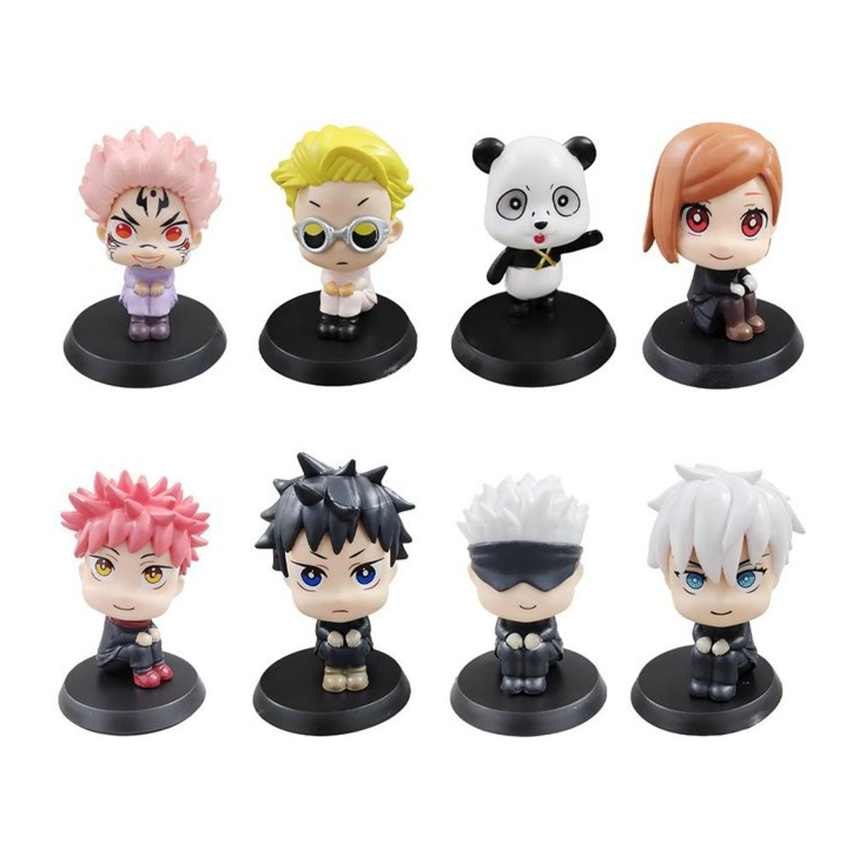 Fashnics Anime Jujutsu Kaisen Figuren Set aus PVC, Multicolor, Itadori Yuji, Gojo Satoru, Fushiguro Megumi und Kugisaki Nobara als dekorative Sammelfiguren - Bild 1