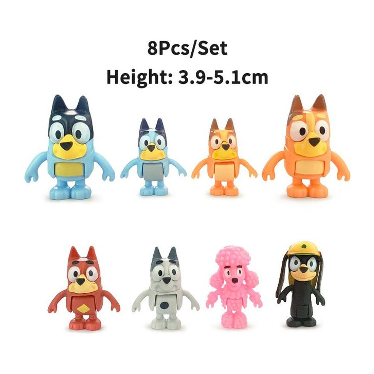 Fashnics Bluey und Bingo Cartoonfigur aus PVC in Multicolor als Spielzeug und Deko für Kinder - Bild 1