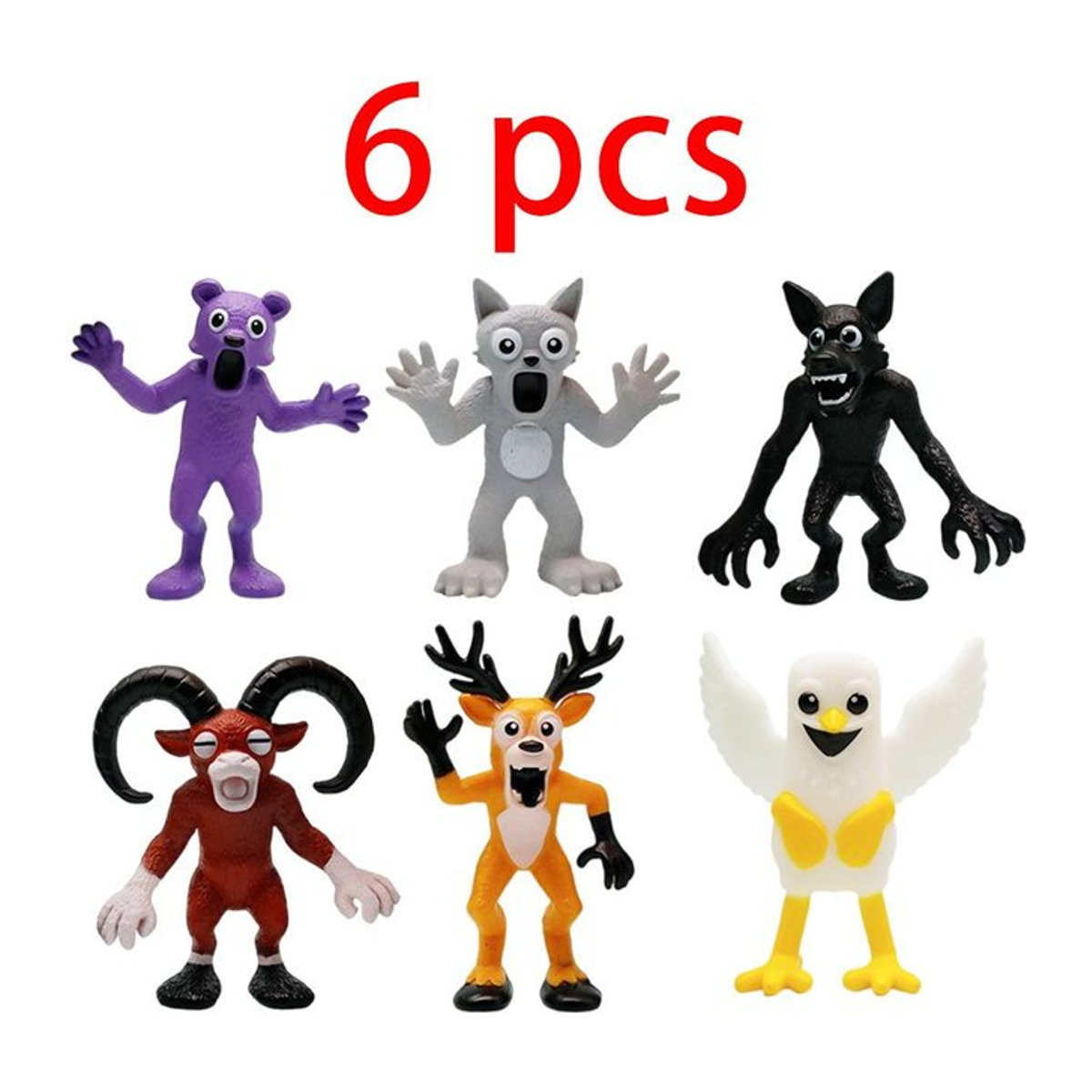 Fashnics Charakterfigur Set 99 Nächte im Wald mit Hirsch, Eule und Ziege in Multicolor aus PVC - Bild 1