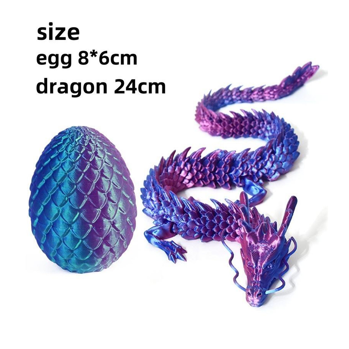 Fashnics Gelenkdrache mit Ei aus PLA als 3D-gedruckte Schreibtischdekoration und kreatives Kinderspielzeug - Bild 1