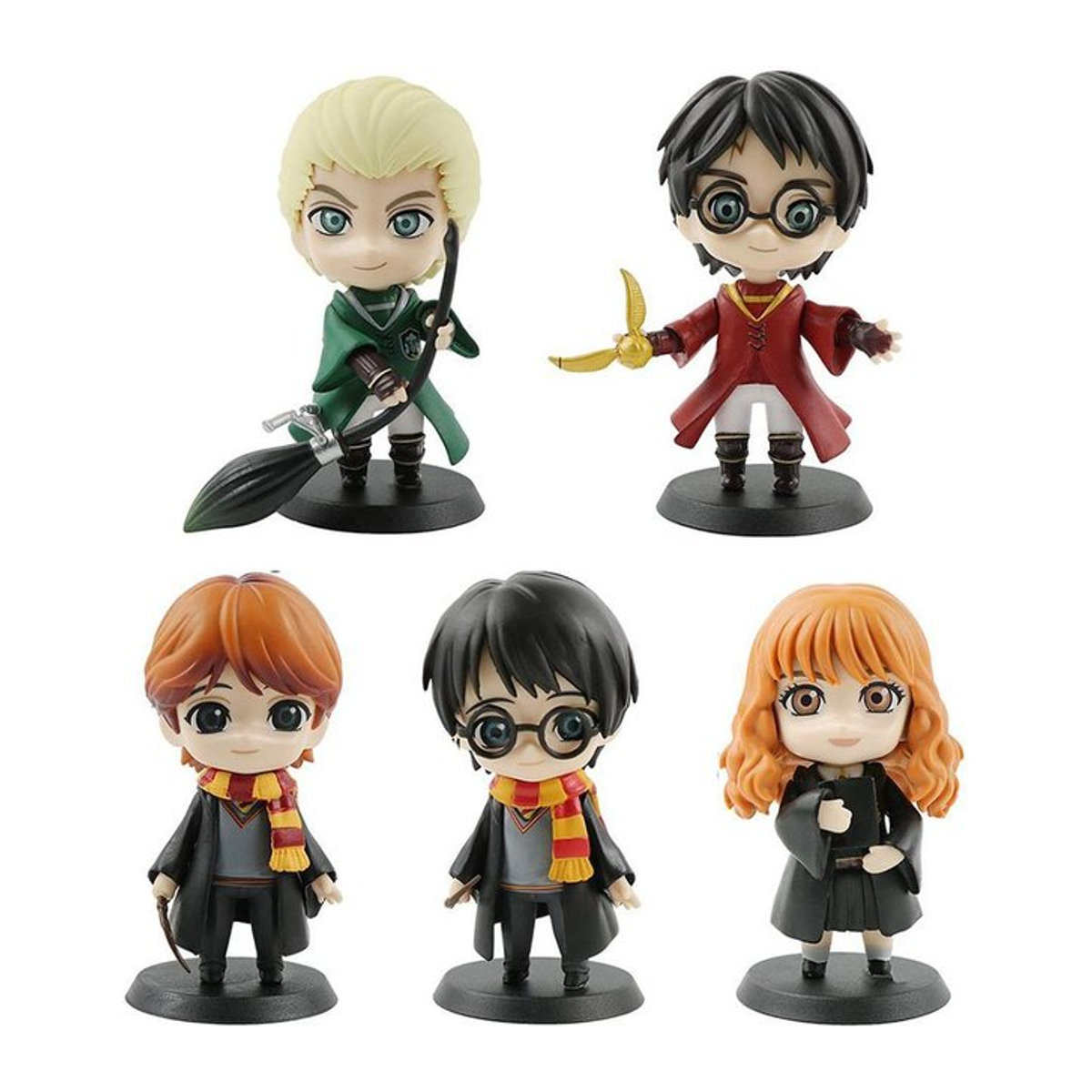 Fashnics Harry Potter Actionfiguren Q-Version Puppen Set mit Hermione, Ron und Malfoy in Multicolor aus PVC - Bild 1
