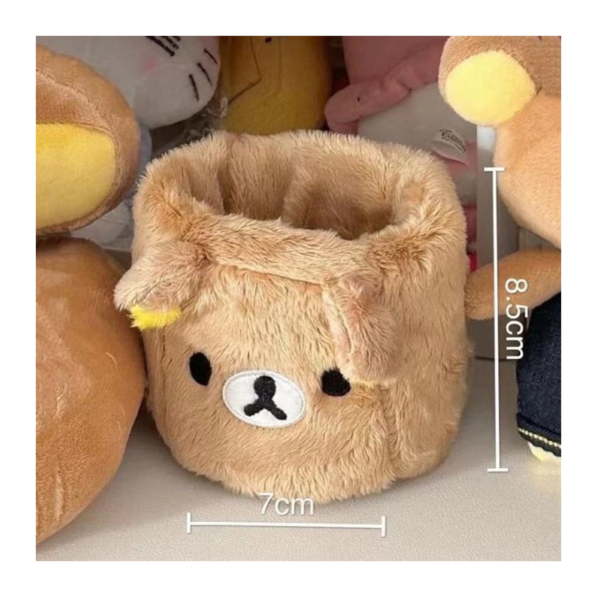 Fashnics Kawaii Plüsch Bär Stiftehalter und Kosmetikbehälter für Kinder und Schreibtischorganisation - Bild 1