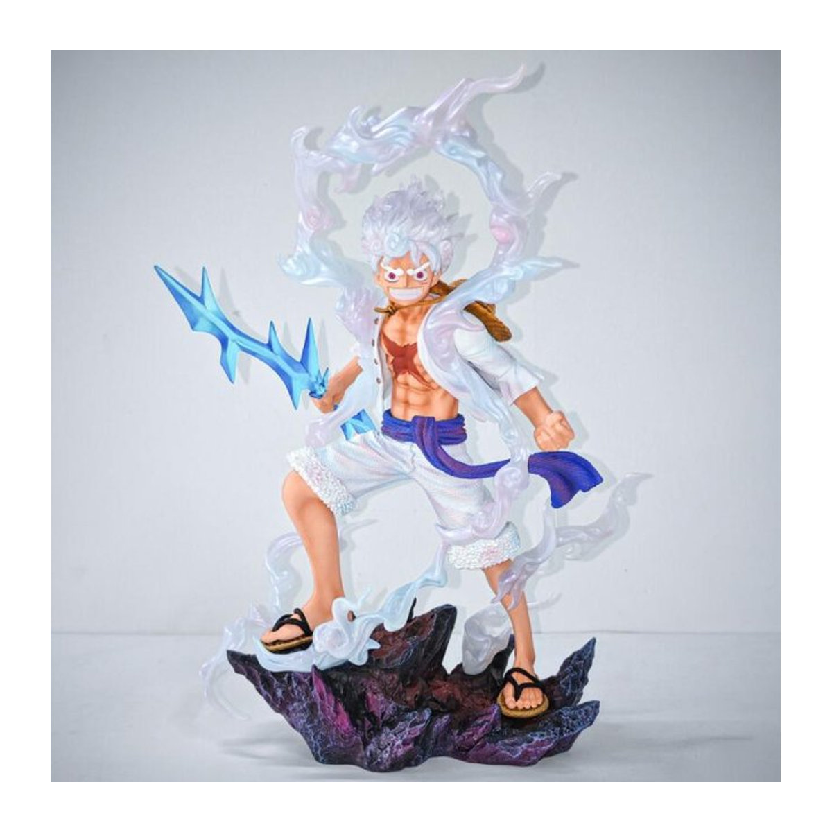 Fashnics One Piece Anime Figur Luffy Gear 5 Sonnengott Nikka aus PVC, Farbe: Weiß, Höhe: 27 cm - Bild 1