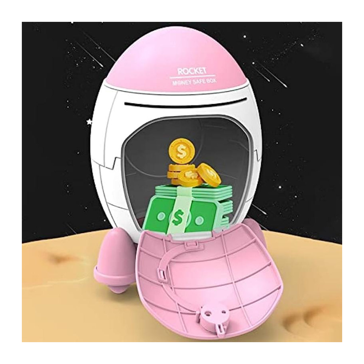 Fashnics Spardose Weltraumrakete für Kinder in Grün - Bild 3