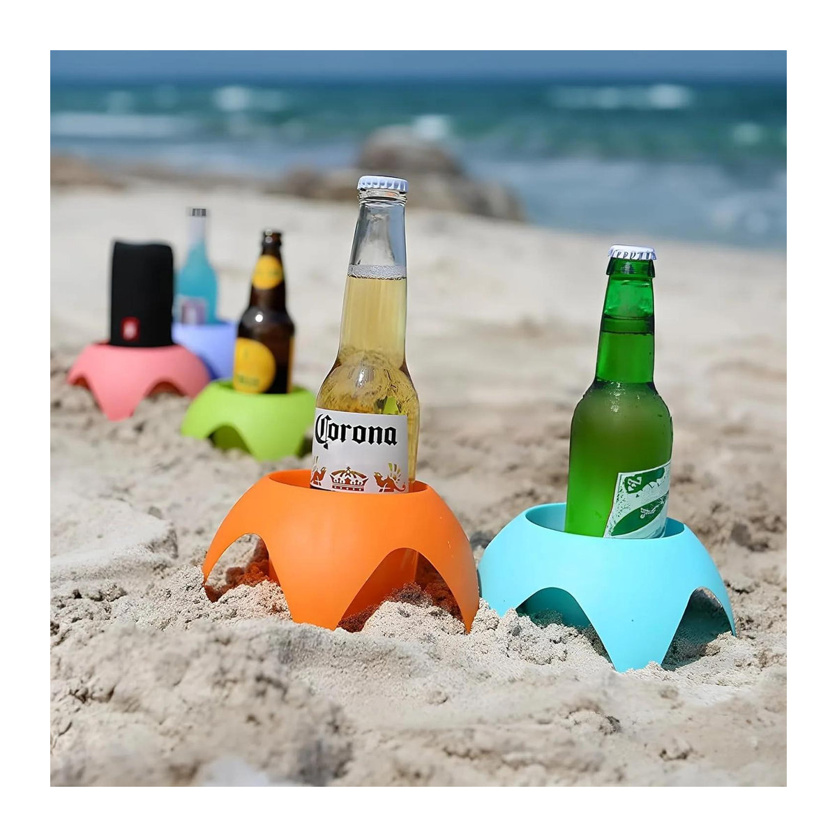 Fashnics Strandbecherhalter und Sand-Untersetzer für Getränke im Urlaub - Bild 3