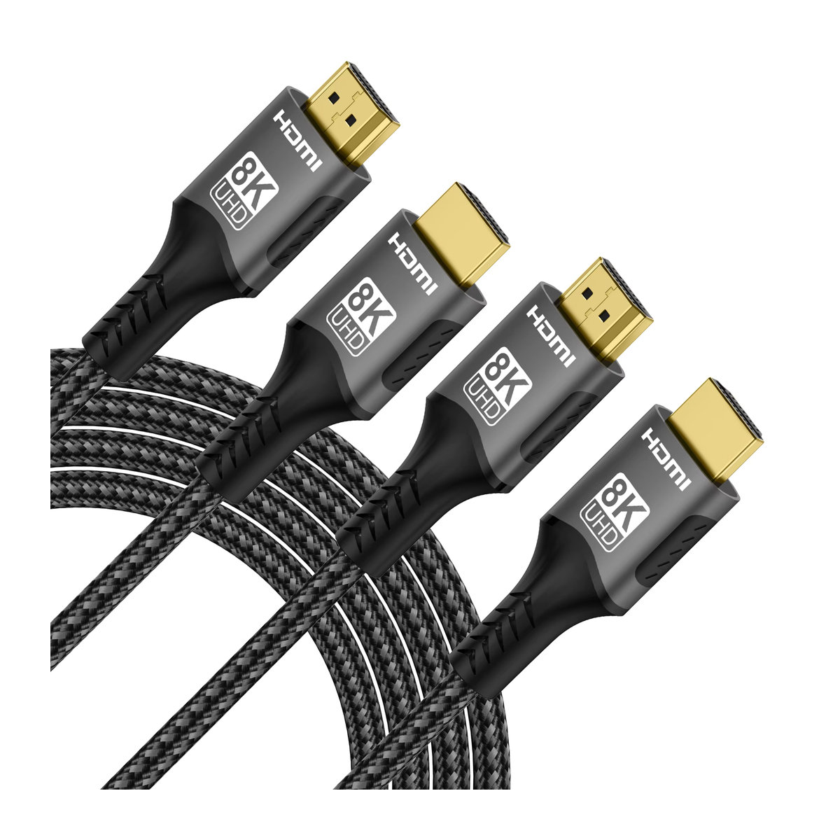 FDBOY 8K HDMI 2.1 High Speed Videokabel, geflochtenes Aluminium-Design, Schwarz - Bild 2