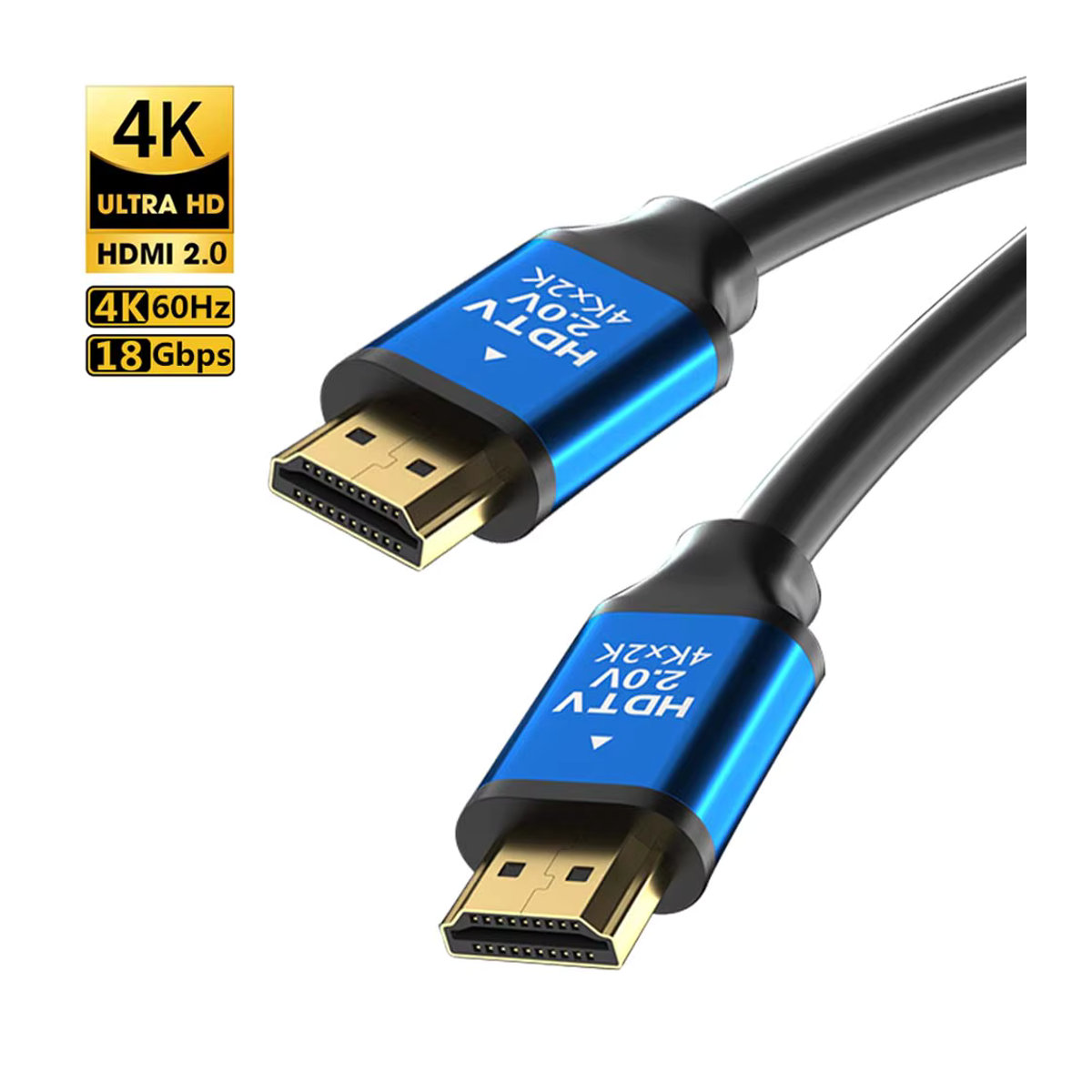 FDBRO HDMI 2.0 Kabel in Schwarz aus Aluminium für 4K 60Hz, kompatibel mit Xbox, PS5 und PS4 - Bild 2