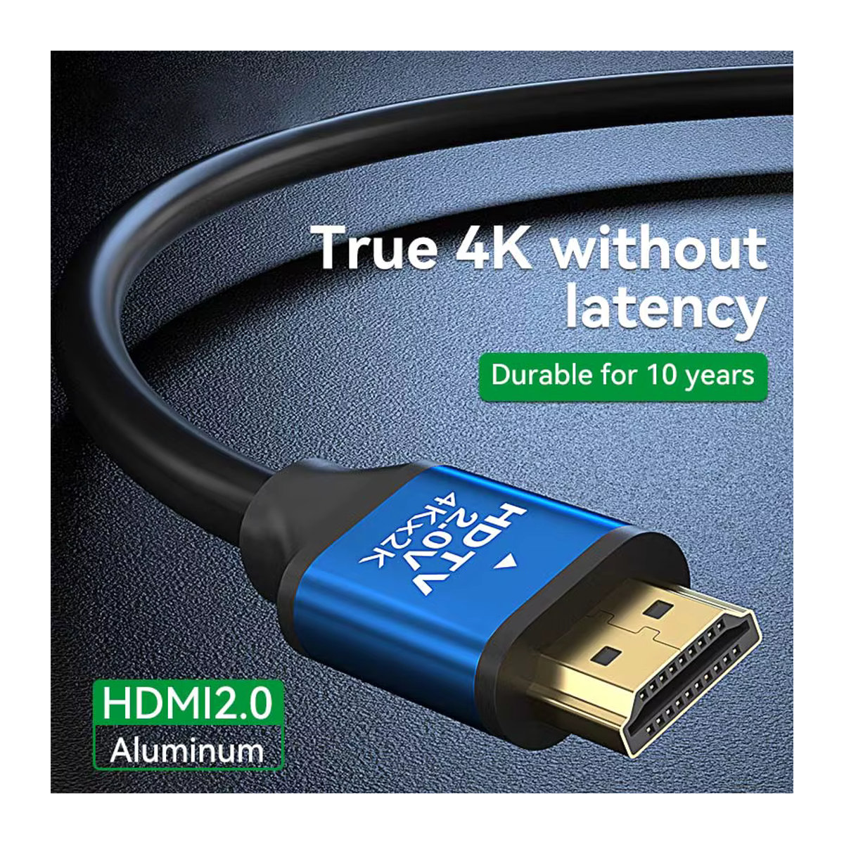 FDBRO HDMI 2.0 Kabel in Schwarz aus Aluminium für 4K 60Hz, kompatibel mit Xbox, PS5 und PS4 - Bild 3