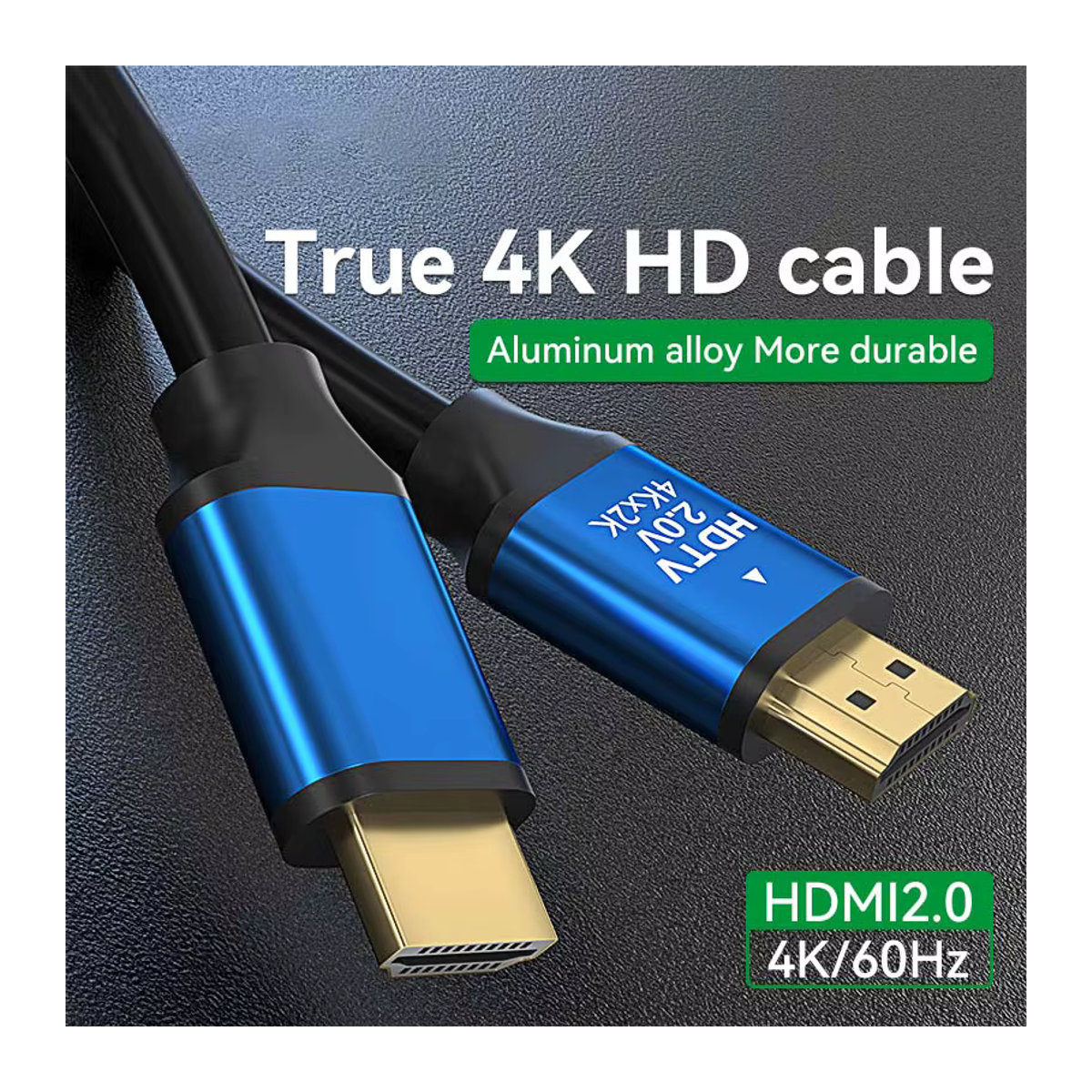 FDBRO HDMI 2.0 Kabel in Schwarz aus Aluminium für 4K 60Hz, kompatibel mit Xbox, PS5 und PS4 - Bild 4