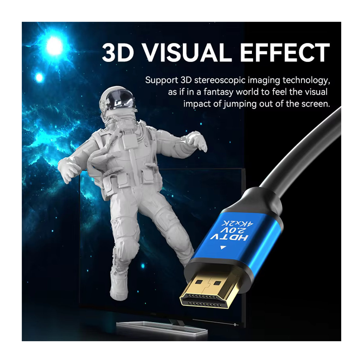 FDBRO HDMI 2.0 Kabel in Schwarz aus Aluminium für 4K 60Hz, kompatibel mit Xbox, PS5 und PS4 - Bild 5