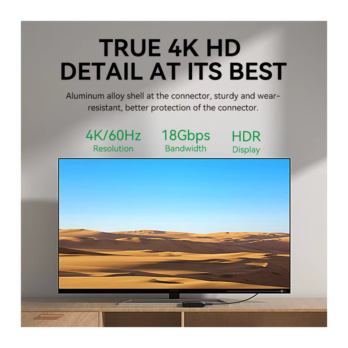 FDBRO HDMI 2.0 Kabel in Schwarz aus Aluminium für 4K 60Hz, kompatibel mit Xbox, PS5 und PS4 - Bild 6