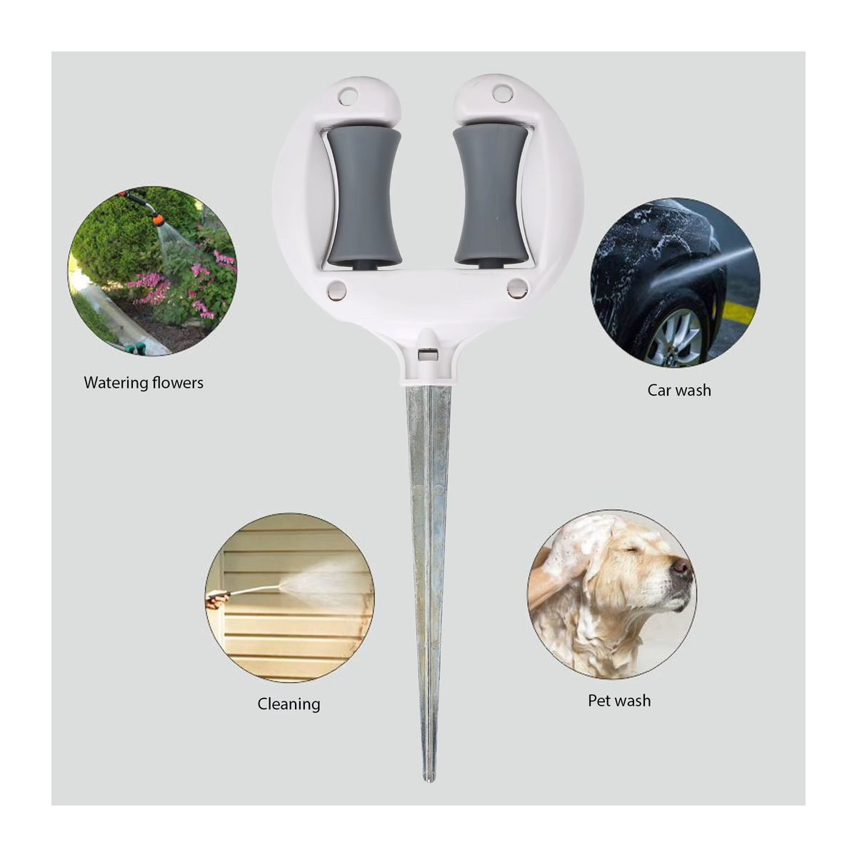 Fdit Schlauch-Spike-Halter zur Positionierung von Gartenschläuchen und Wasserrohren - Bild 2