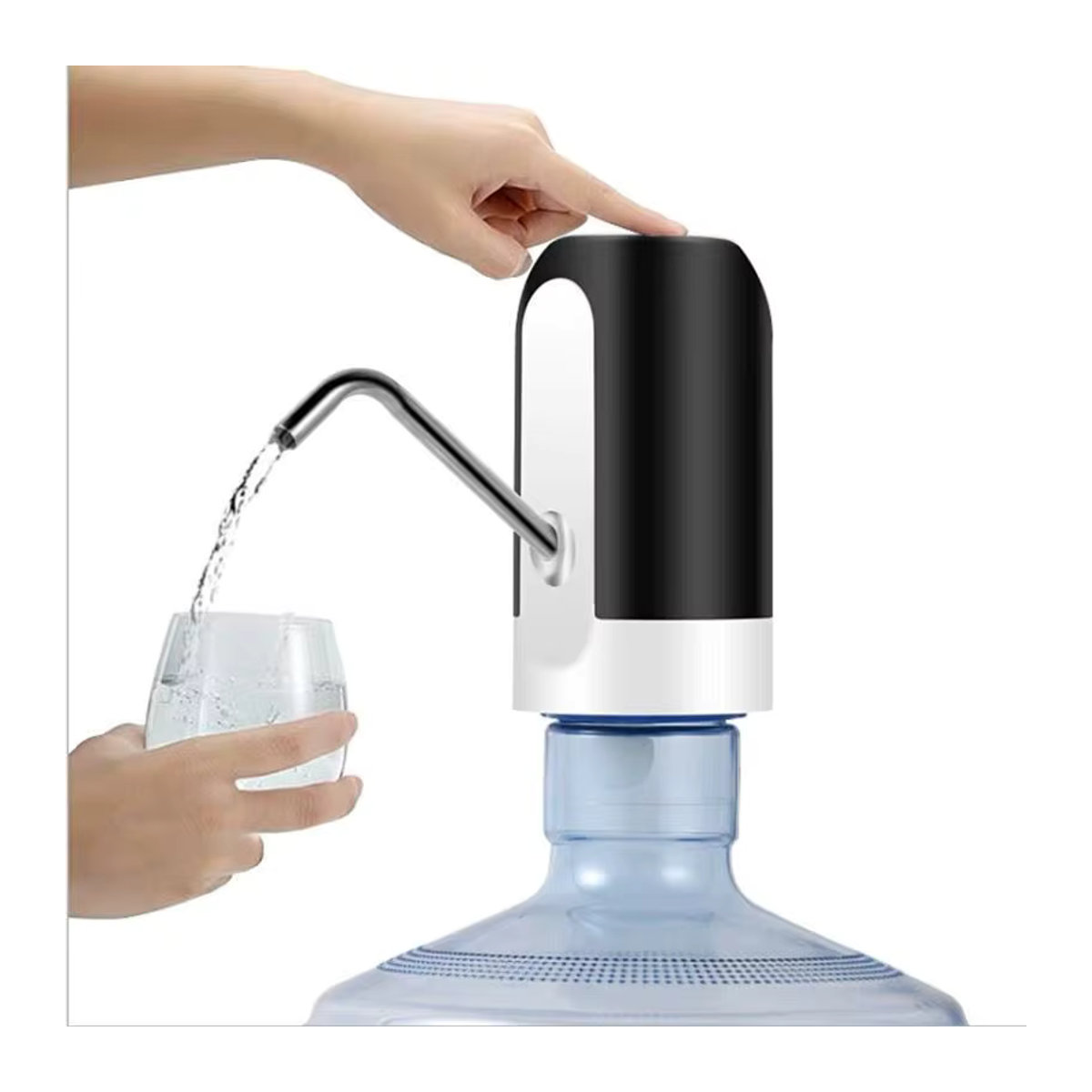 FEB.WIND Elektrische Wasserflaschenpumpe mit USB-Ladefunktion und Ein-Klick-Bedienung in Weiß oder Schwarz - Bild 3