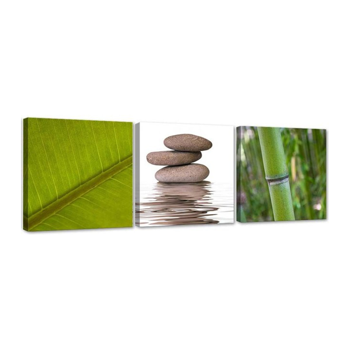 Feeby Leinwand-Set Nature Zen mit drei Bildern in Grün, B/H: 90 x 90 cm, Tiefe: 2 cm - Bild 1