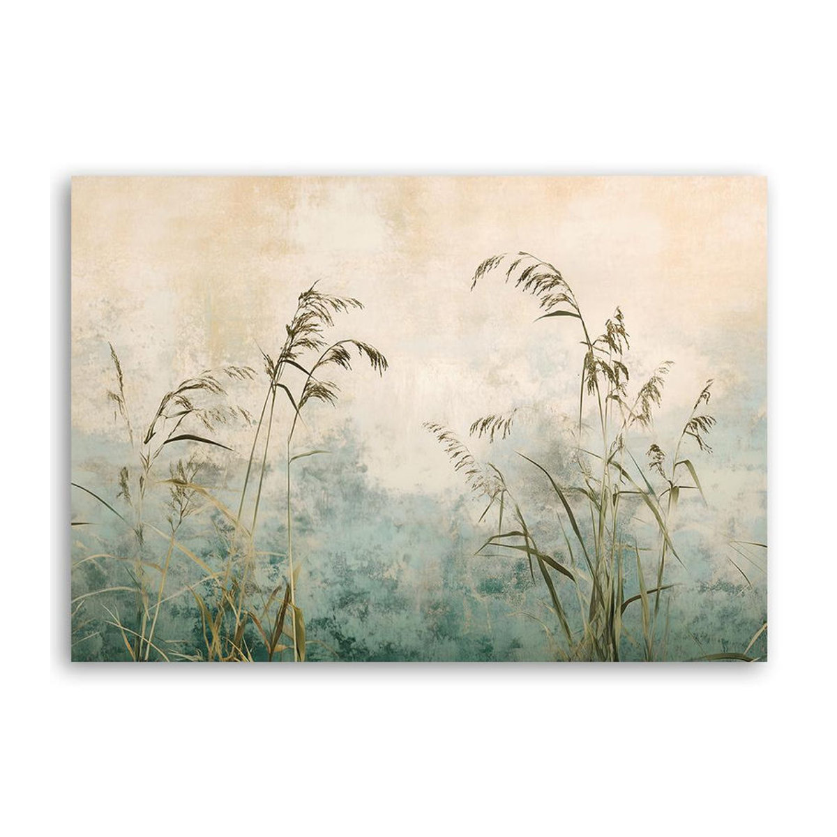 Feeby Leinwandbild Floral Gräser und Pflanzen in Grün und Mehrfarbig, B: 60 cm, H: 40 cm - Bild 2
