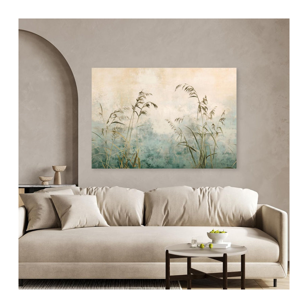 Feeby Leinwandbild Floral Gräser und Pflanzen in Grün und Mehrfarbig, B: 60 cm, H: 40 cm - Bild 3