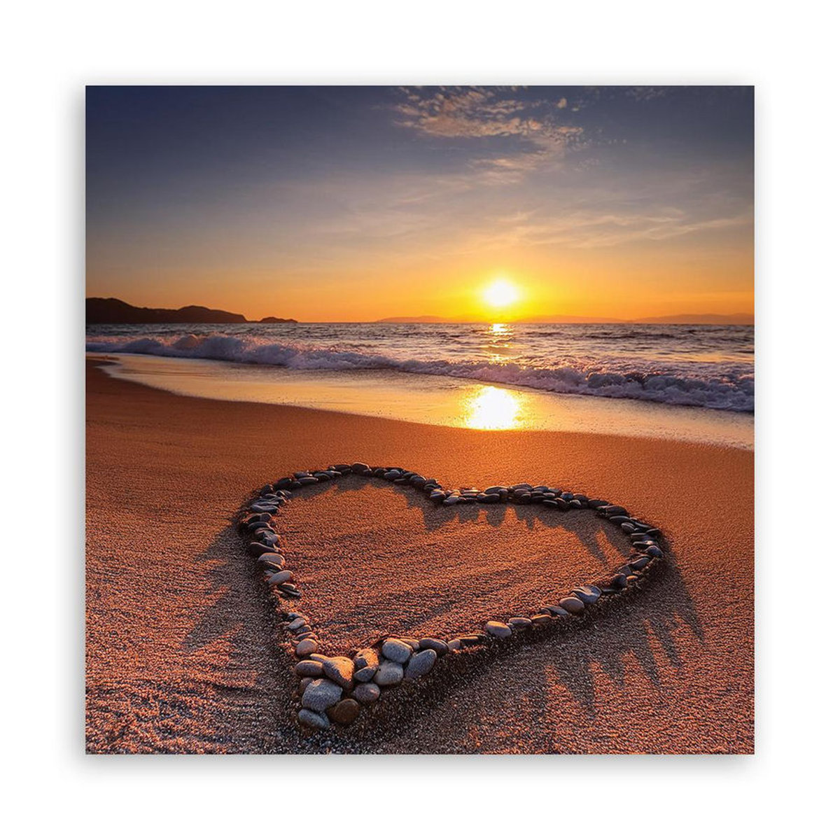 Feeby Leinwandbild Herz Liebe Strand Maritim Orange, B/H: 40 x 40 cm - Bild 3