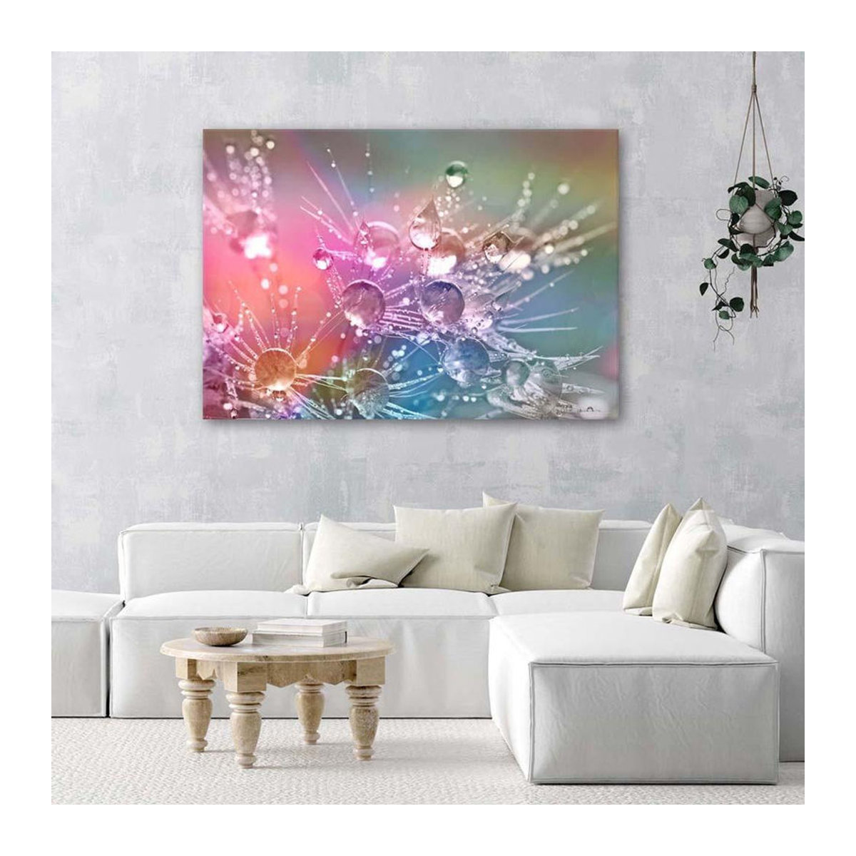 Feeby Leinwandbild Pusteblume Floral in Rosa und Mehrfarbig, B: 60 cm, H: 40 cm - Bild 1