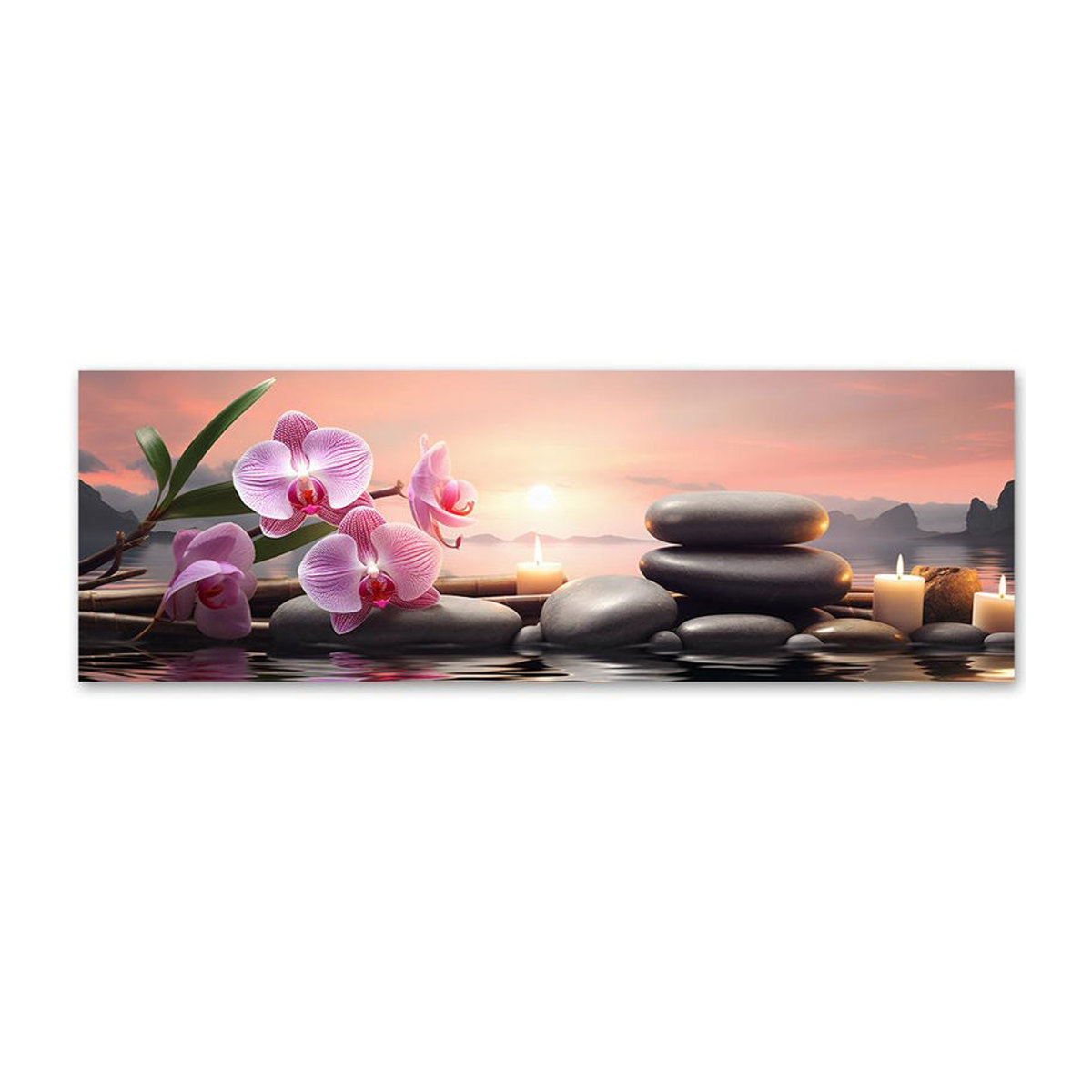 Feeby Leinwandbild Rosa Zen-Komposition, abstraktes florales Design in Querformat, Breite: 90 cm, Höhe: 90 cm - Bild 3
