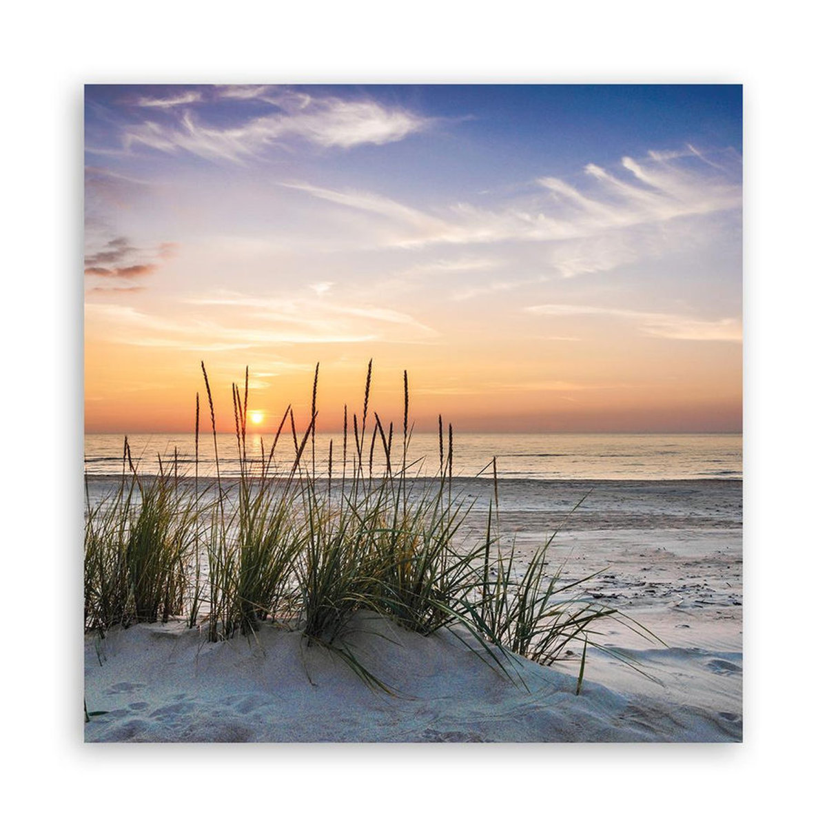 Feeby Leinwandbild Sonnenuntergang am Strand, quadratisch, beige/mehrfarbig, B/H: 30 x 30 cm - Bild 2