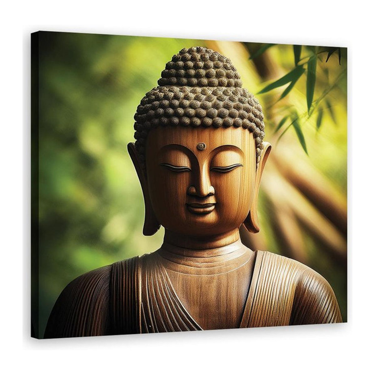 Feeby Leinwanddruck Buddha Zen Statue in Braun, quadratisch, B/H: 30 x 30 cm - Bild 1