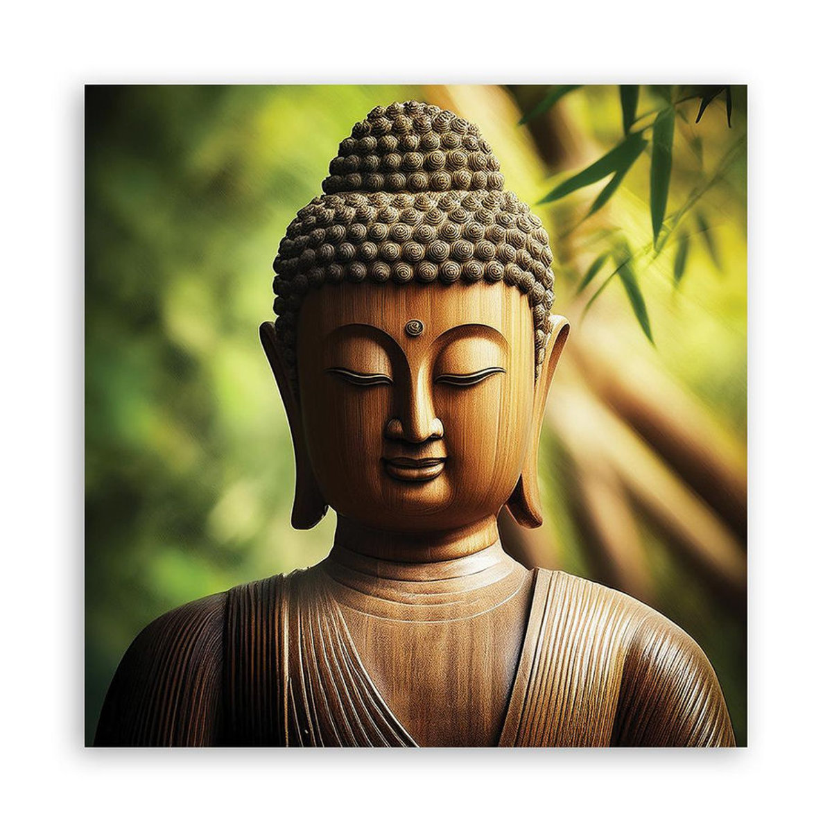 Feeby Leinwanddruck Buddha Zen Statue in Braun, quadratisch, B/H: 30 x 30 cm - Bild 3