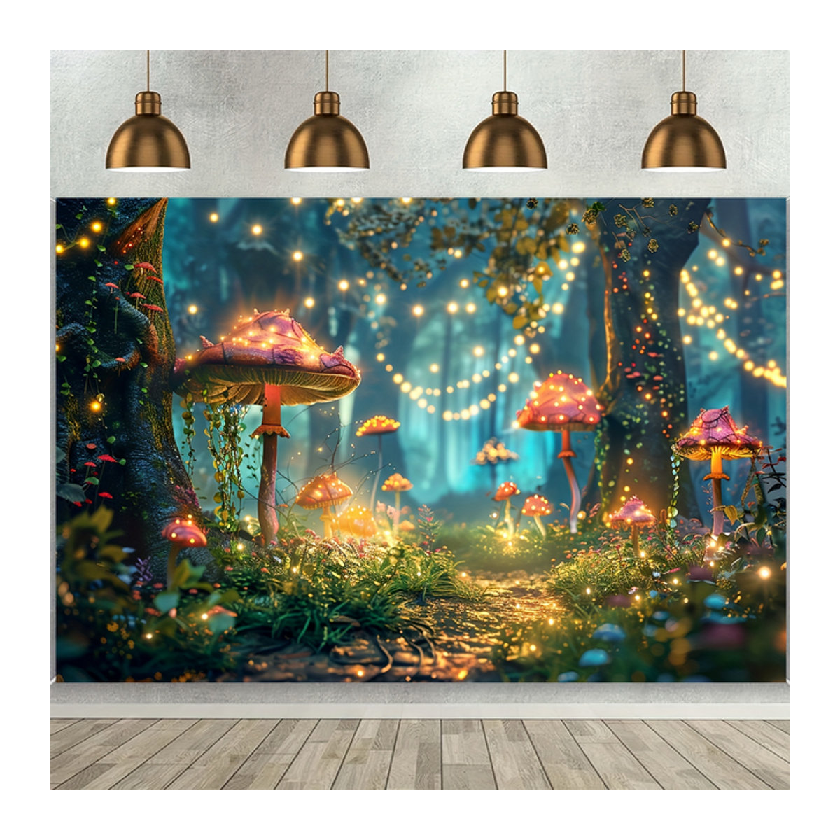 Feenwald Glitzerbaum Hintergrund für Fotoshootings und Geburtstage, mehrfarbig, rechteckig - Bild 1