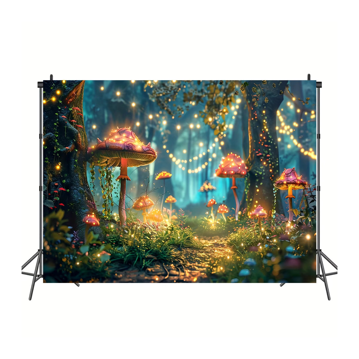 Feenwald Glitzerbaum Hintergrund für Fotoshootings und Geburtstage, mehrfarbig, rechteckig - Bild 2