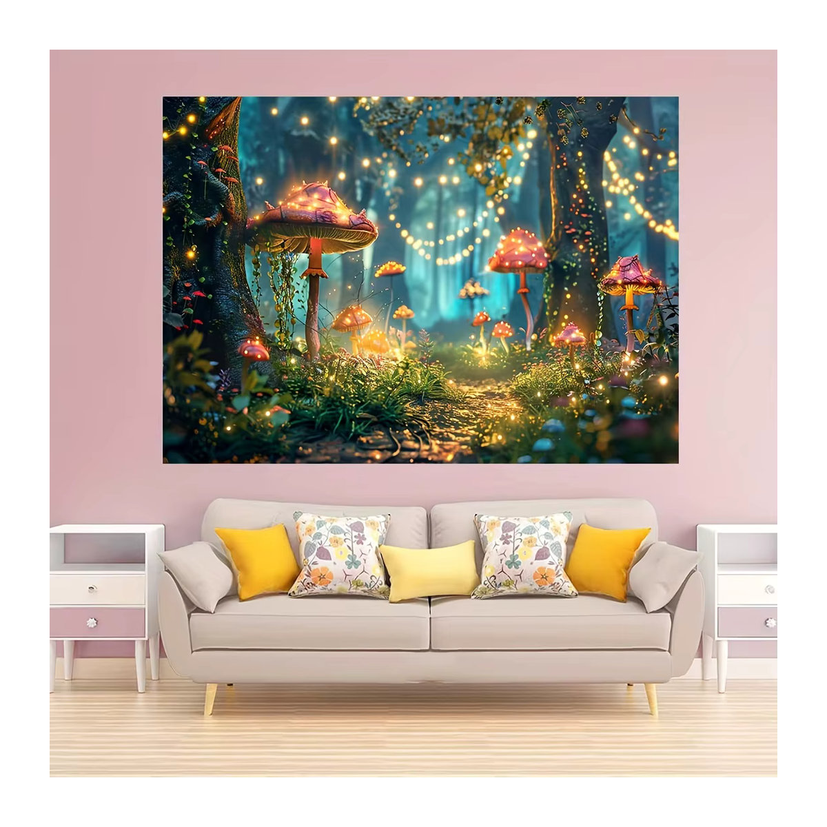 Feenwald Glitzerbaum Hintergrund für Fotoshootings und Geburtstage, mehrfarbig, rechteckig - Bild 4