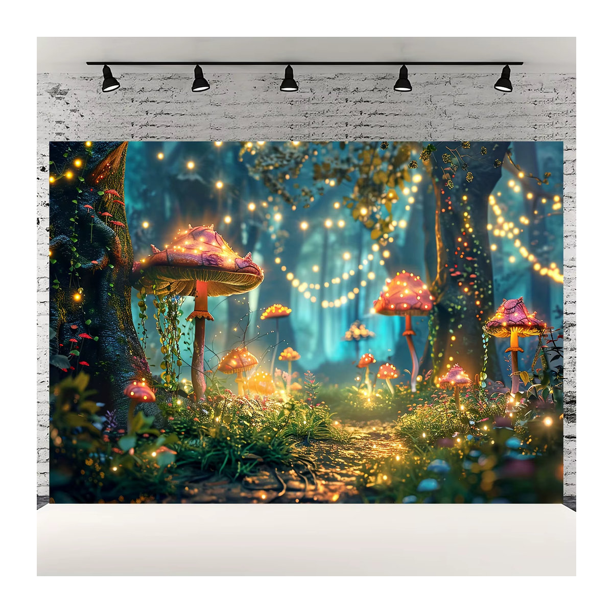 Feenwald Glitzerbaum Hintergrund für Fotoshootings und Geburtstage, mehrfarbig, rechteckig - Bild 5