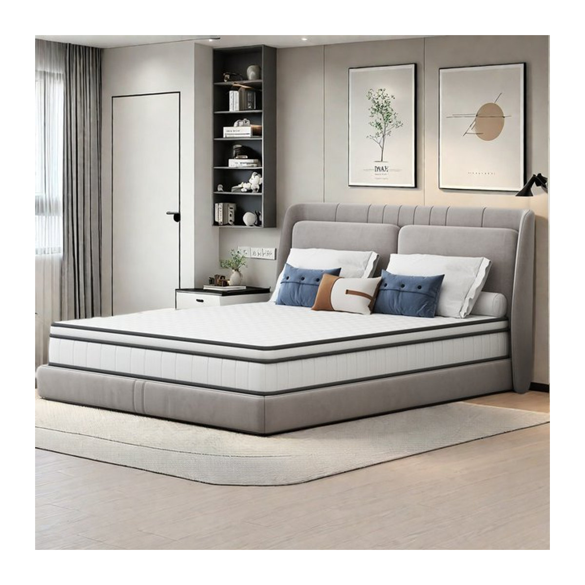 FEEOHOME Hybrid Federkernmatratze mit 7 Zonen und OEKO-TEX-Zertifizierung, Weiß, H3 mittlere Festigkeit, B/T: 140 x 190 cm, Höhe: 25 cm - Bild 1