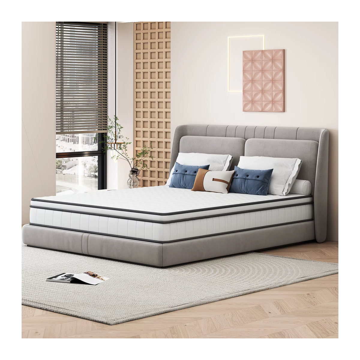 FEEOHOME Hybrid Federkernmatratze mit 7 Zonen und OEKO-TEX-Zertifizierung, Weiß, H3 mittlere Festigkeit, B/T: 140 x 190 cm, Höhe: 25 cm - Bild 3