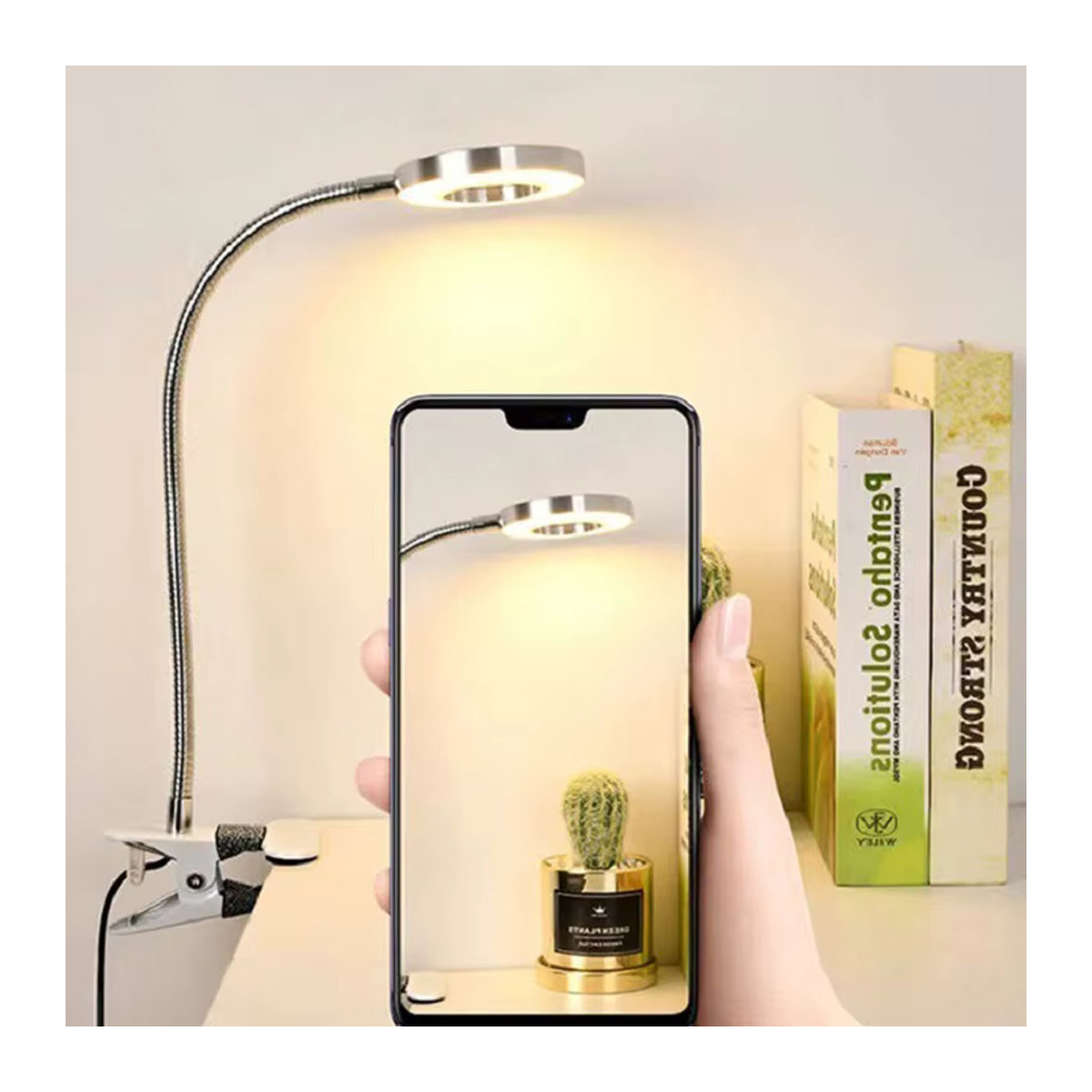 Feimefeiyou Flexible LED Schreibtischlampe in Schwarz mit verstellbarer Klemmung für Schreibtisch und Bett - Bild 4