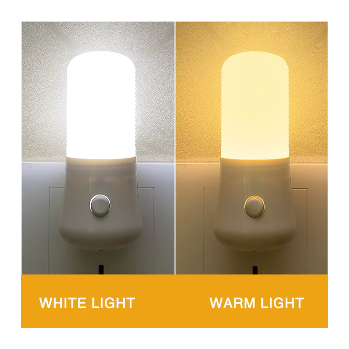 Feimefeiyou LED Nachtlicht mit Push-Button Schalter in Weiß für Schlafzimmer und Kinderzimmer - Bild 2
