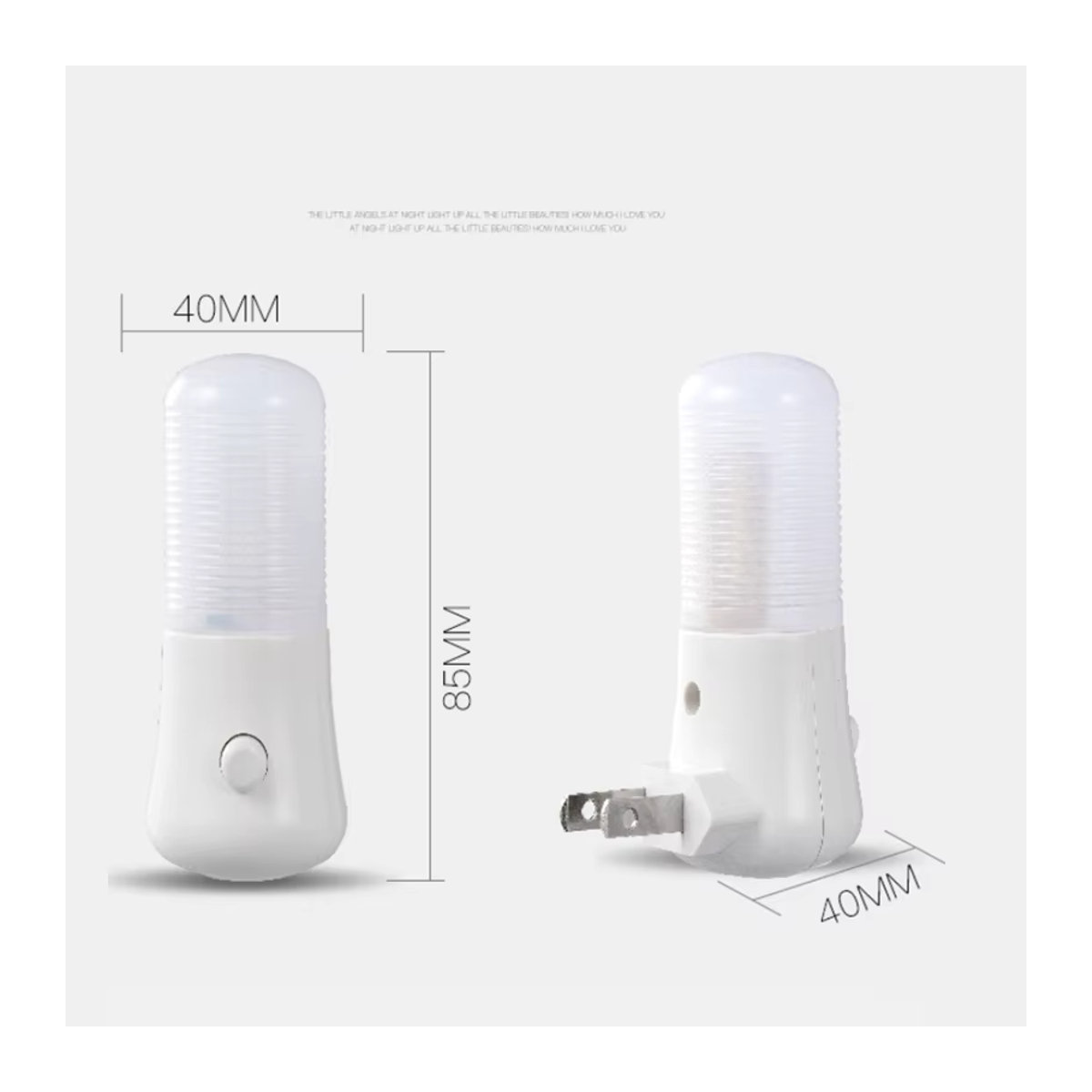 Feimefeiyou LED Nachtlicht mit Push-Button Schalter in Weiß für Schlafzimmer und Kinderzimmer - Bild 5
