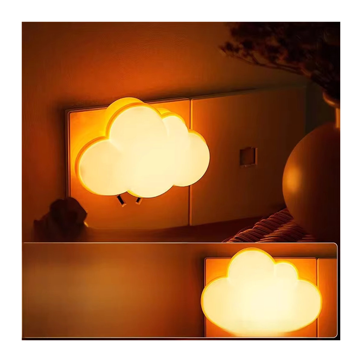 Feimefeiyou LED Smart Nachtlicht mit Bewegungssensor in Wolkenform, Weiß - Bild 4