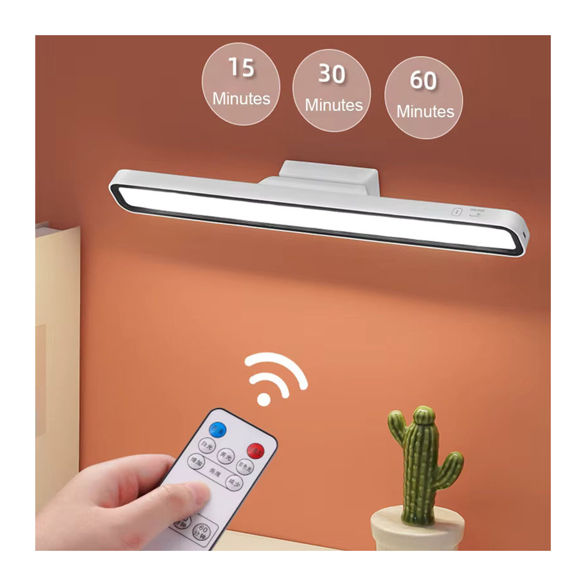Feimefeiyou LED-Tischlampe in Weiß, wiederaufladbar mit USB-Licht und stufenlosem Dimmen, magnetisch und zum Aufhängen, ideal als minimalistisches Nachtlicht oder Leselampe für Schlafzimmer und Studentenwohnheime - Bild 3