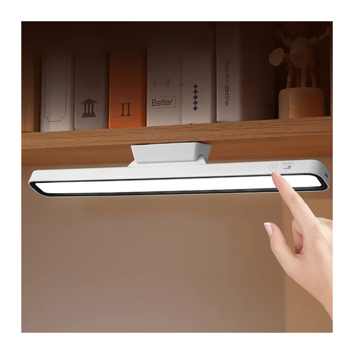 Feimefeiyou LED-Tischlampe in Weiß, wiederaufladbar mit USB-Licht und stufenlosem Dimmen, magnetisch und zum Aufhängen, ideal als minimalistisches Nachtlicht oder Leselampe für Schlafzimmer und Studentenwohnheime - Bild 5