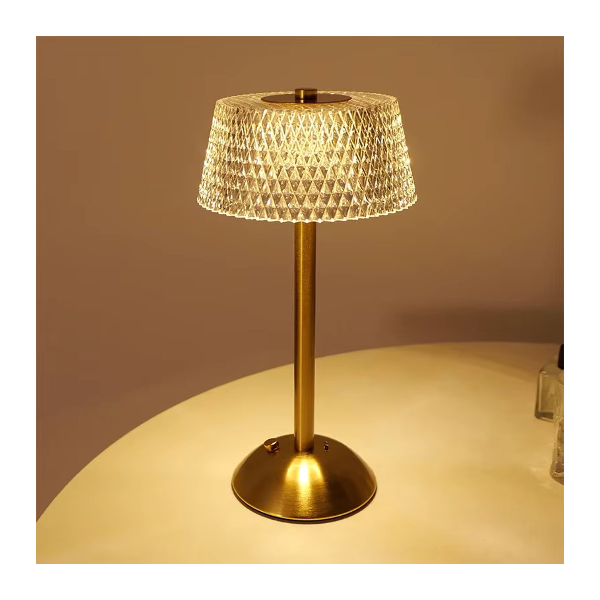 Feimefeiyou Moderne LED Tischlampe aus Glas mit Touch-Funktion als wiederaufladbares Nachtlicht für Schlafzimmer und Arbeitszimmer - Bild 2