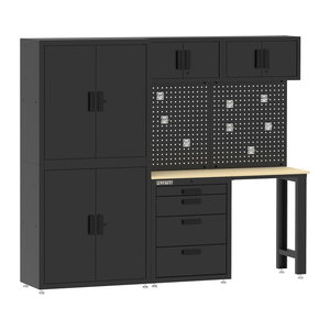 Feistos Werkzeugschrank Monos Schwarz B/H/T: 228 x 190 x 46 cm