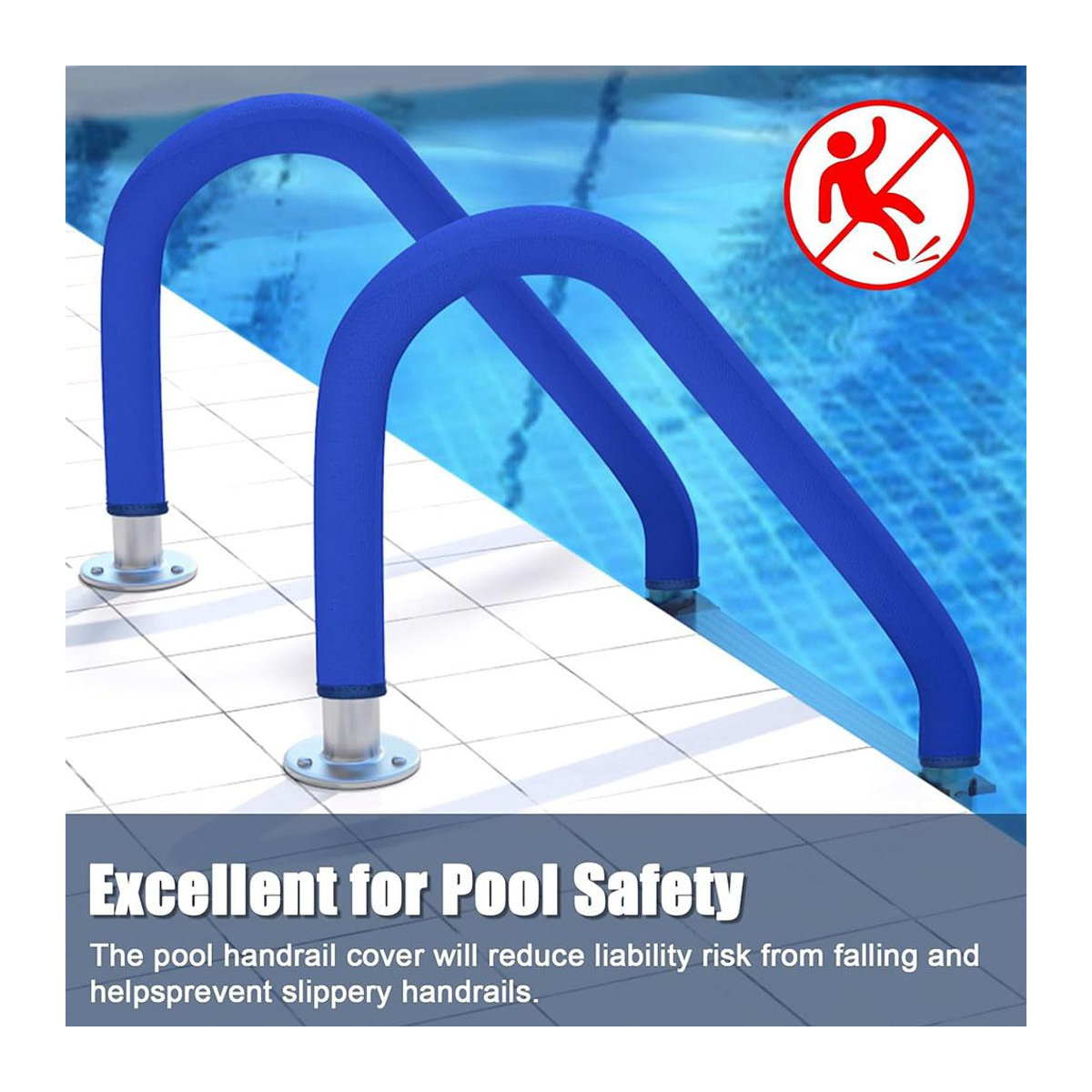 feiyanautoparts Schwimmbecken-Handlaufabdeckung mit Reißverschluss, Blau, B: 180 cm, H: 15 cm - Bild 3