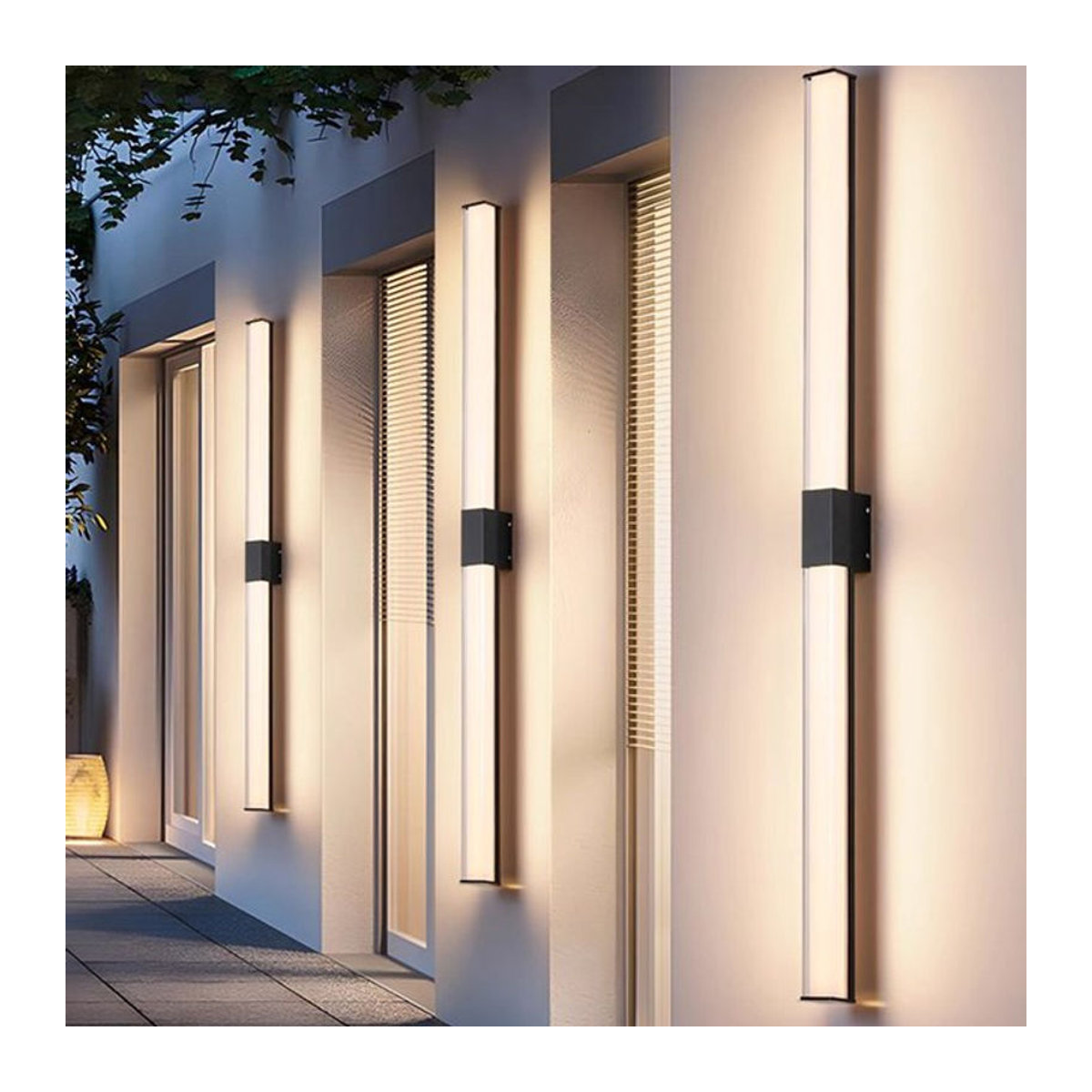 Feiyunlux LED Wandleuchte Schwarz Warmweiß Minimalistisch Wasserdicht für Außenbereich und Innenhof - Bild 1