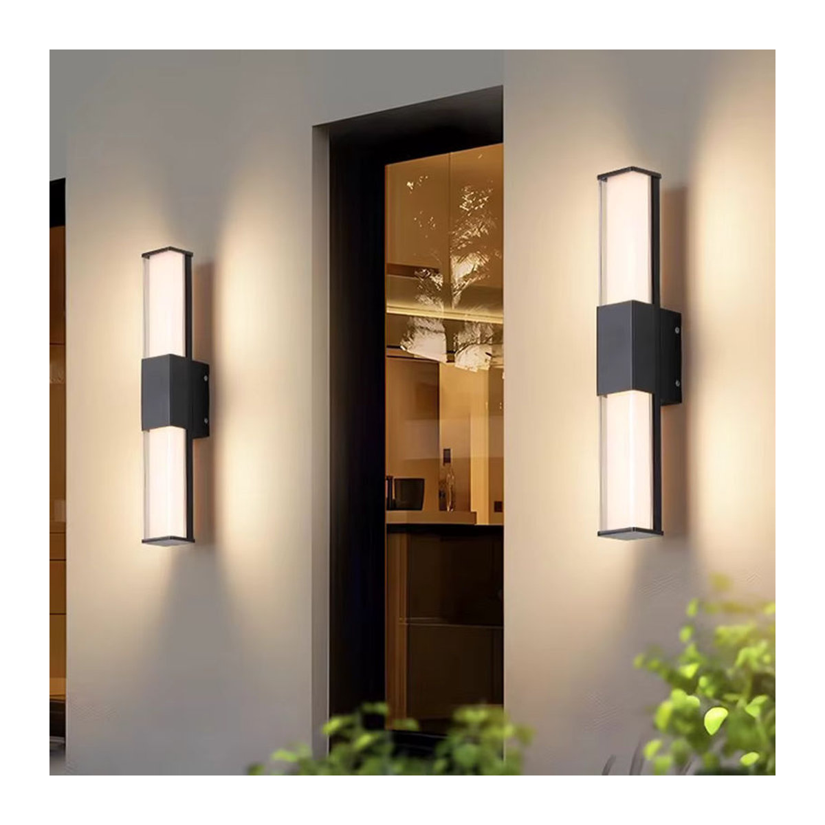 Feiyunlux LED Wandleuchte Schwarz Warmweiß Minimalistisch Wasserdicht für Außenbereich und Innenhof - Bild 3