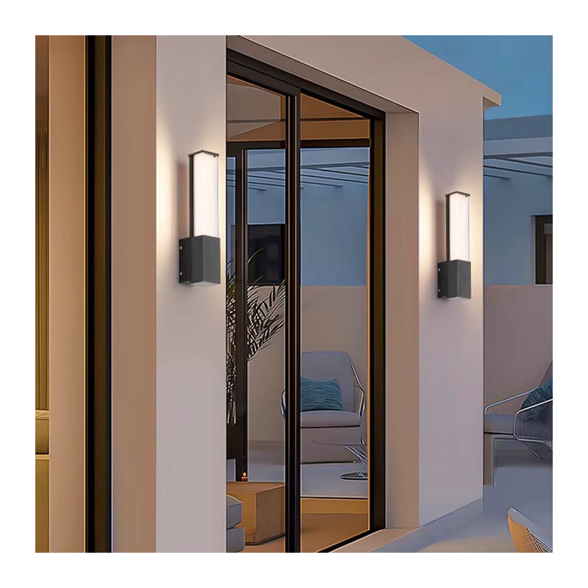 Feiyunlux LED Wandleuchte Schwarz Warmweiß Minimalistisch Wasserdicht für Außenbereich und Innenhof - Bild 4
