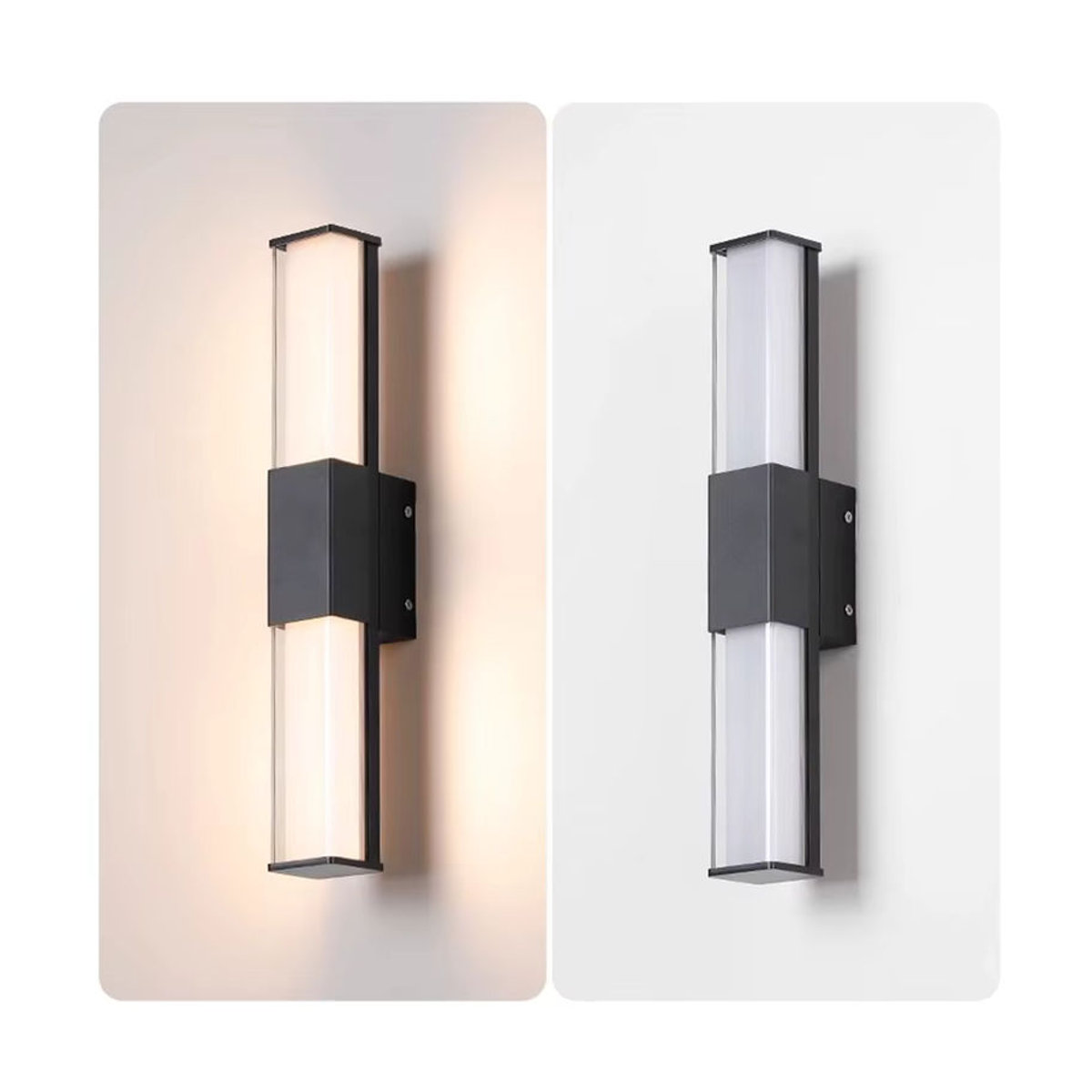 Feiyunlux LED Wandleuchte Schwarz Warmweiß Minimalistisch Wasserdicht für Außenbereich und Innenhof - Bild 5