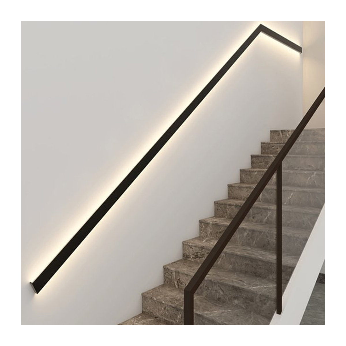 Feiyunlux Minimalistische Aufputz-Wandleuchte mit langer Armlehne für Flur, Treppe und Schlafzimmer in Weiß oder Schwarz - Bild 1